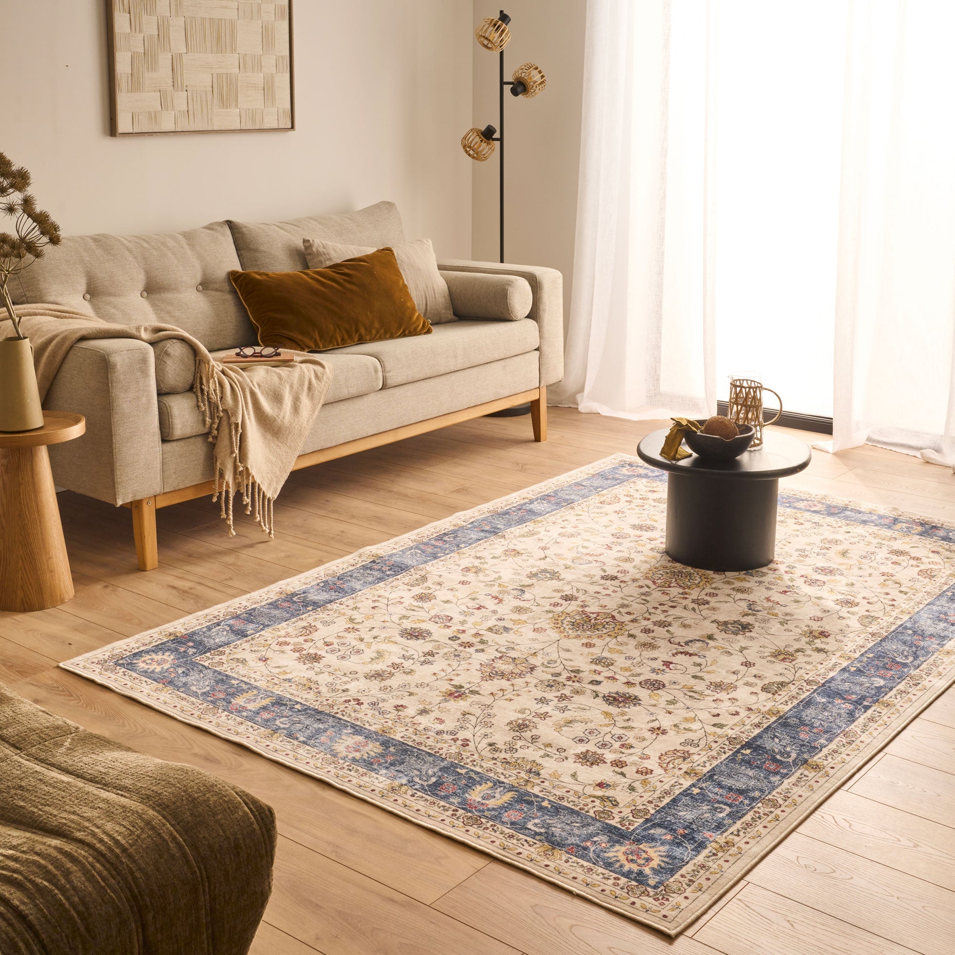 Tapis salon vintage - Bleu - Collection Ottoman OTTOMAN