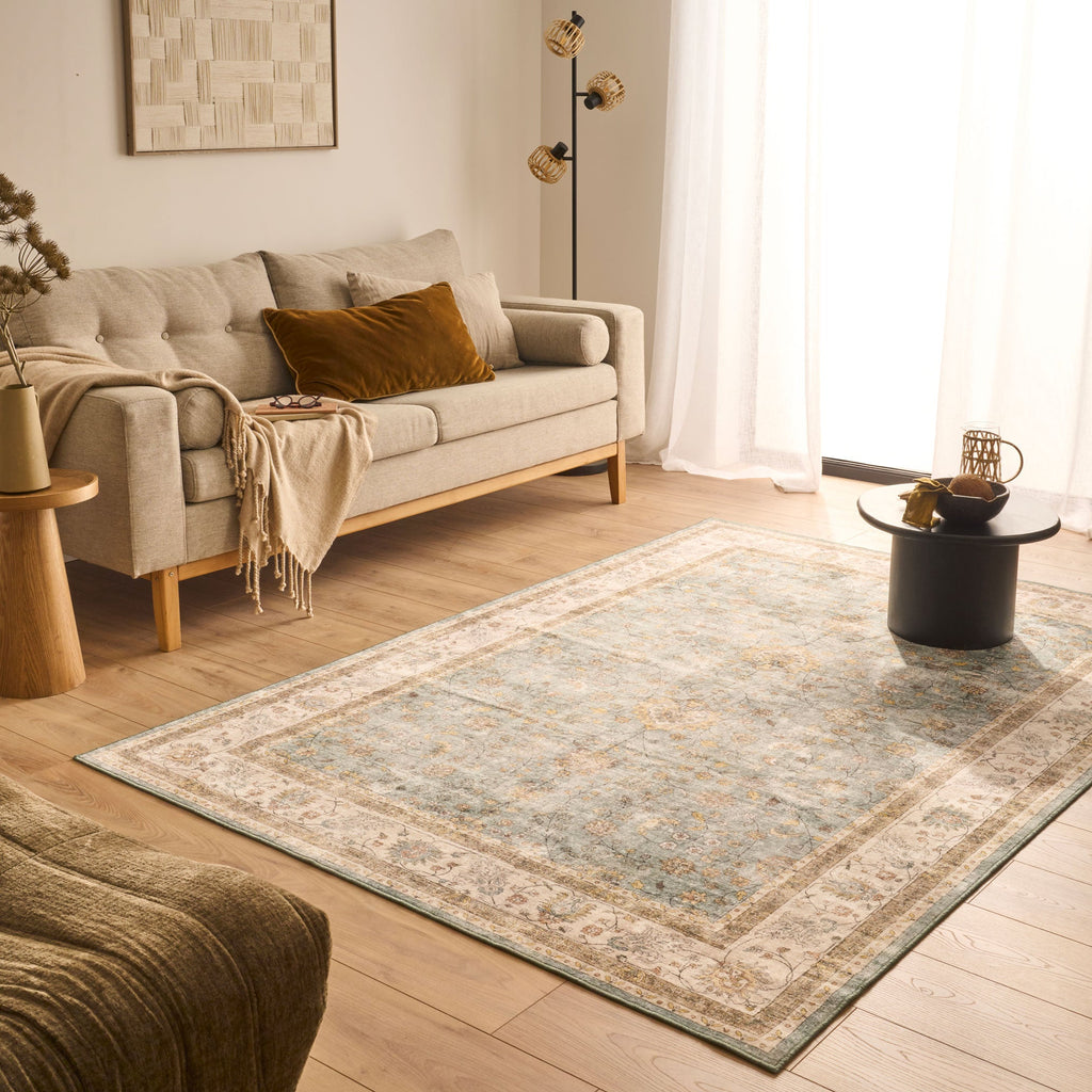 Tapis salon vintage - Turquoise - Collection Ottoman OTTOMAN