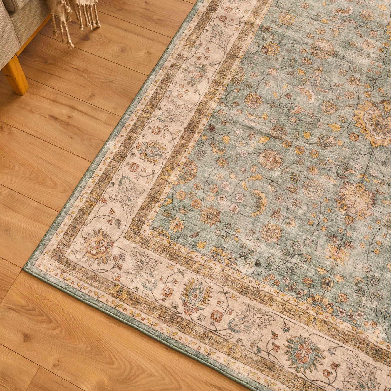 Tapis salon vintage - Turquoise - Collection Ottoman OTTOMAN