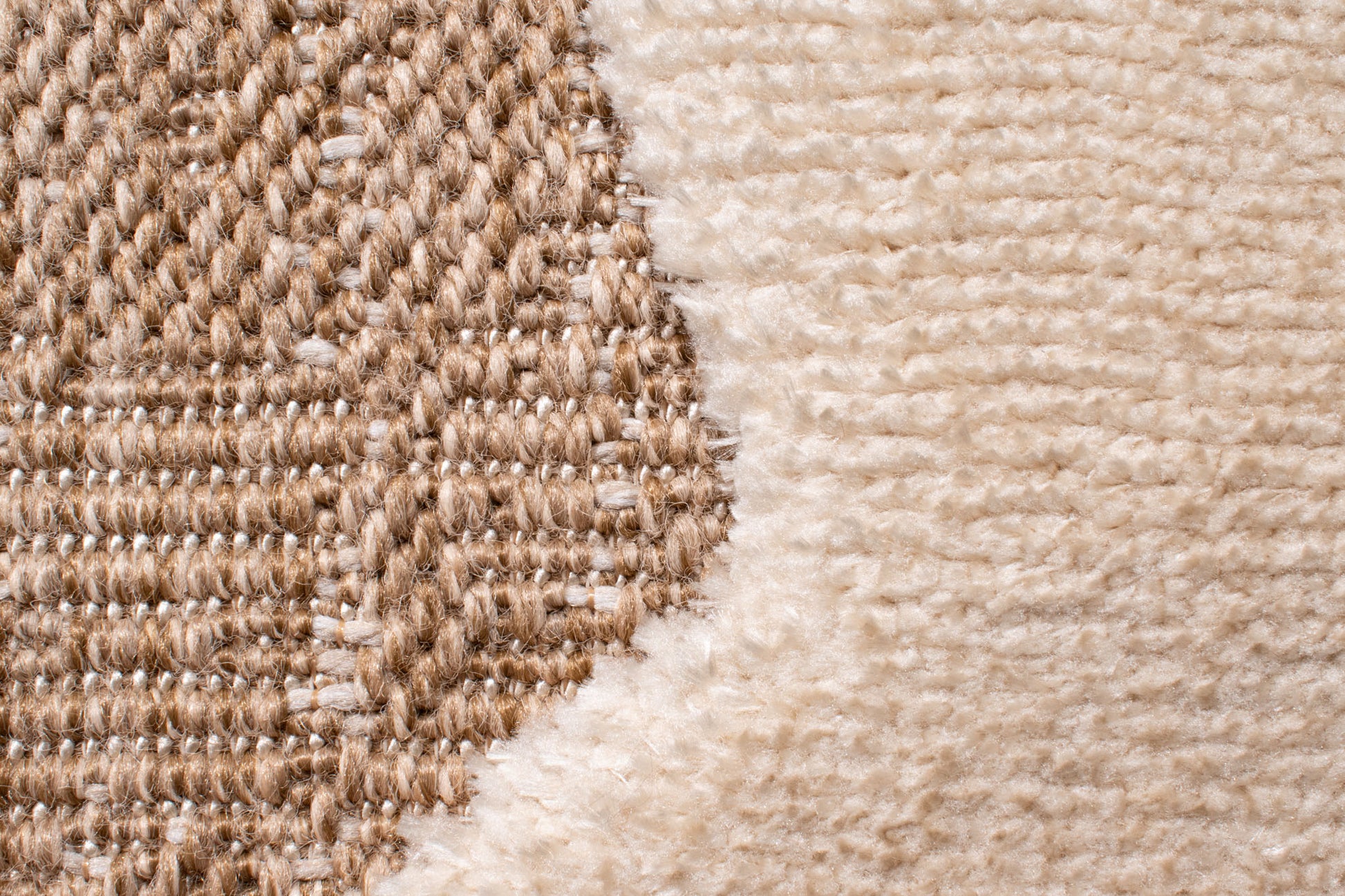 Tapis aspect jute motif abstrait doux  : PAL9489BLA PALMA