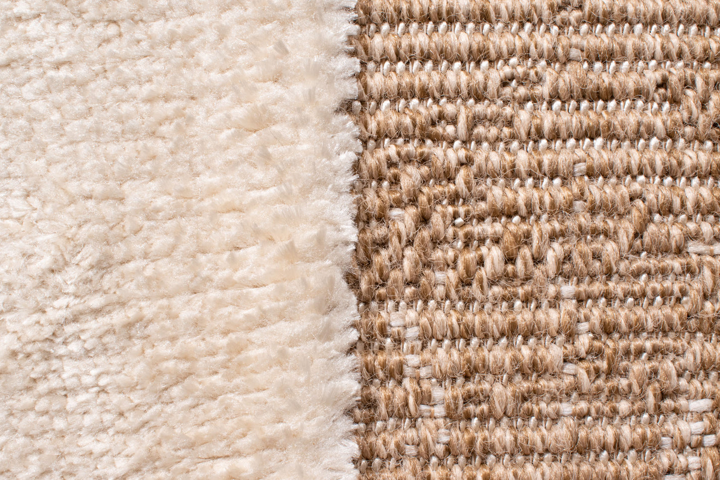 Tapis aspect jute motif abstrait doux  : PAL9489BLA PALMA