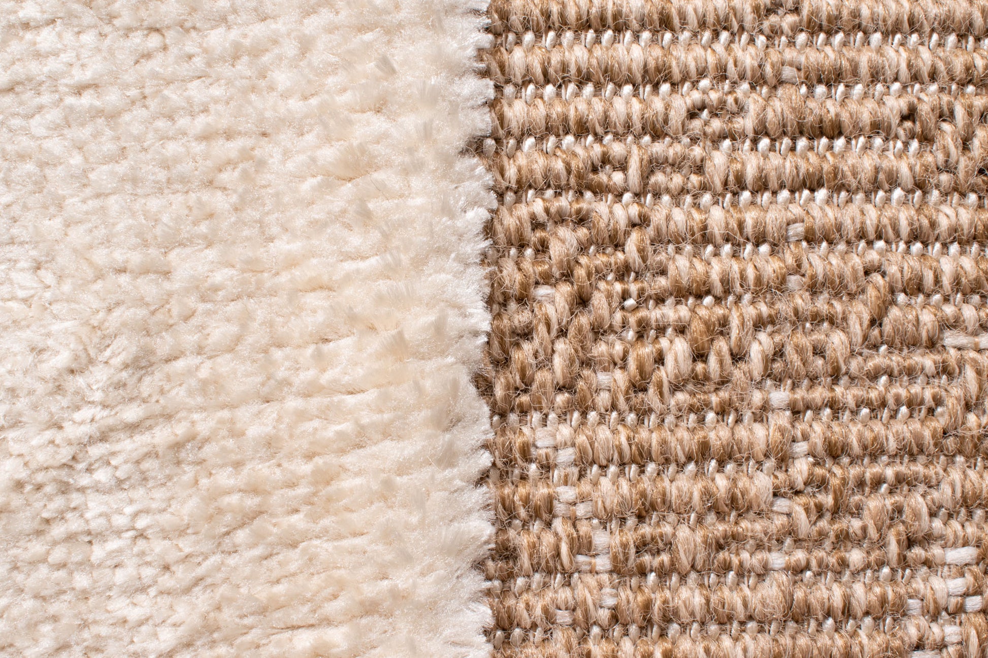 Tapis aspect jute motif abstrait doux  : PAL9489BLA PALMA