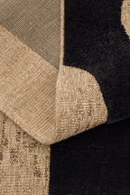 Tapis naturel avec motif en relief noir : PAL9489NOI PALMA