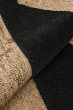 Tapis naturel avec motif en relief noir : PAL9489NOI PALMA