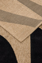 Tapis naturel avec motif en relief noir : PAL9489NOI PALMA