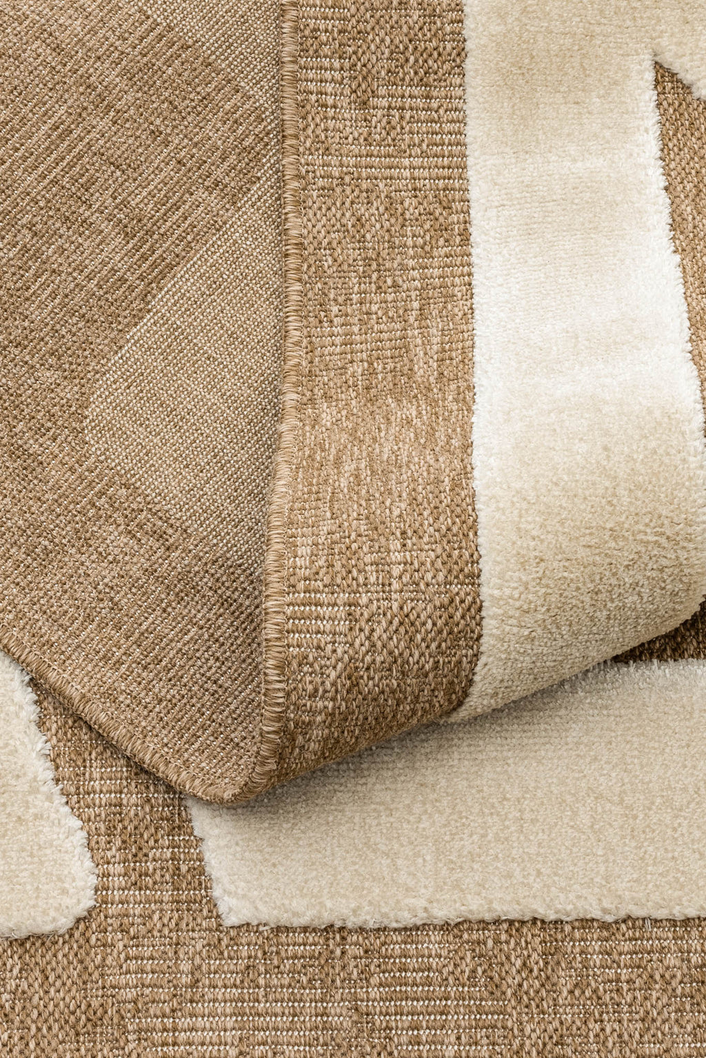 Tapis rustique avec motif en relief beige : PAL9491BLA PALMA