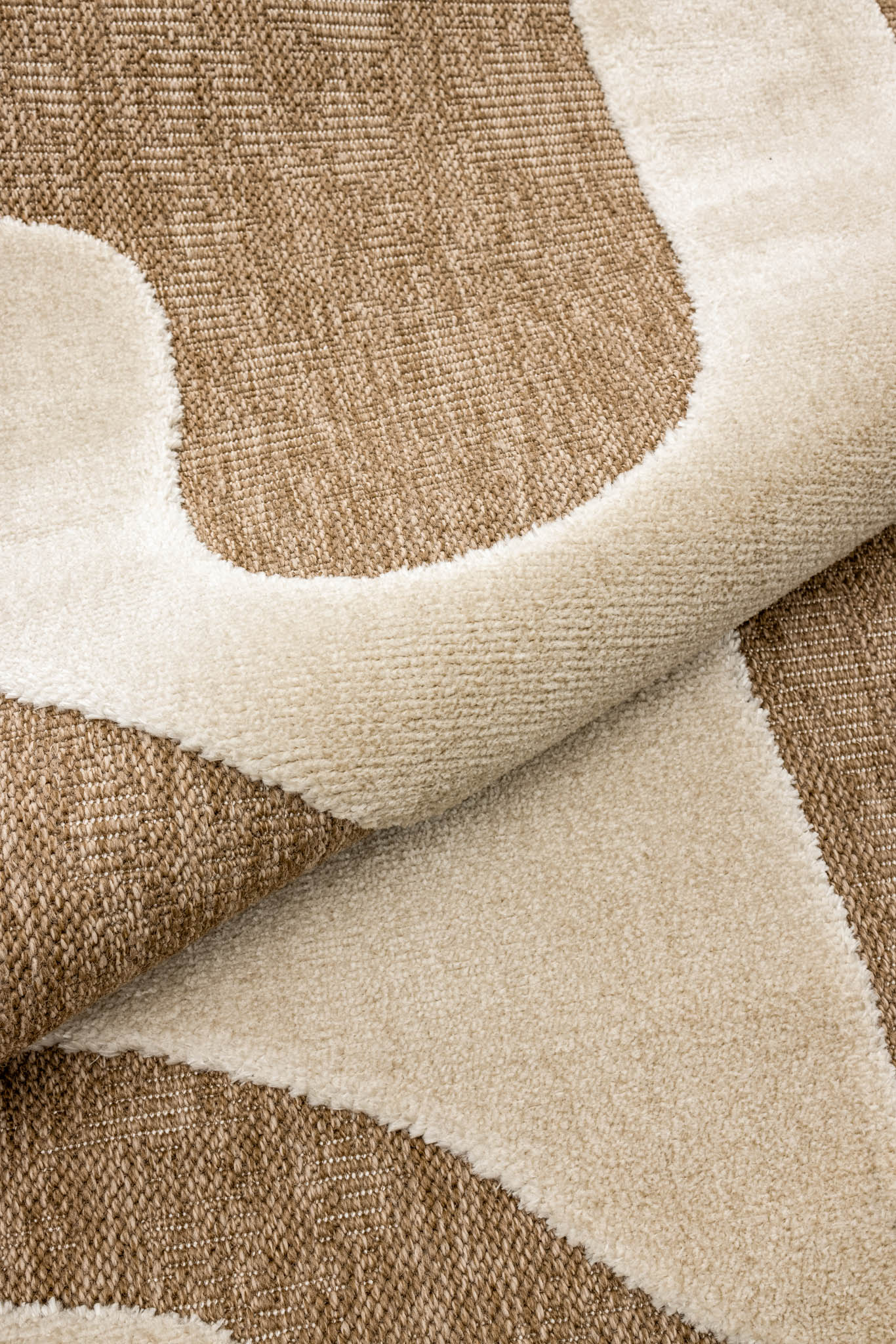 Tapis rustique avec motif en relief beige : PAL9491BLA PALMA