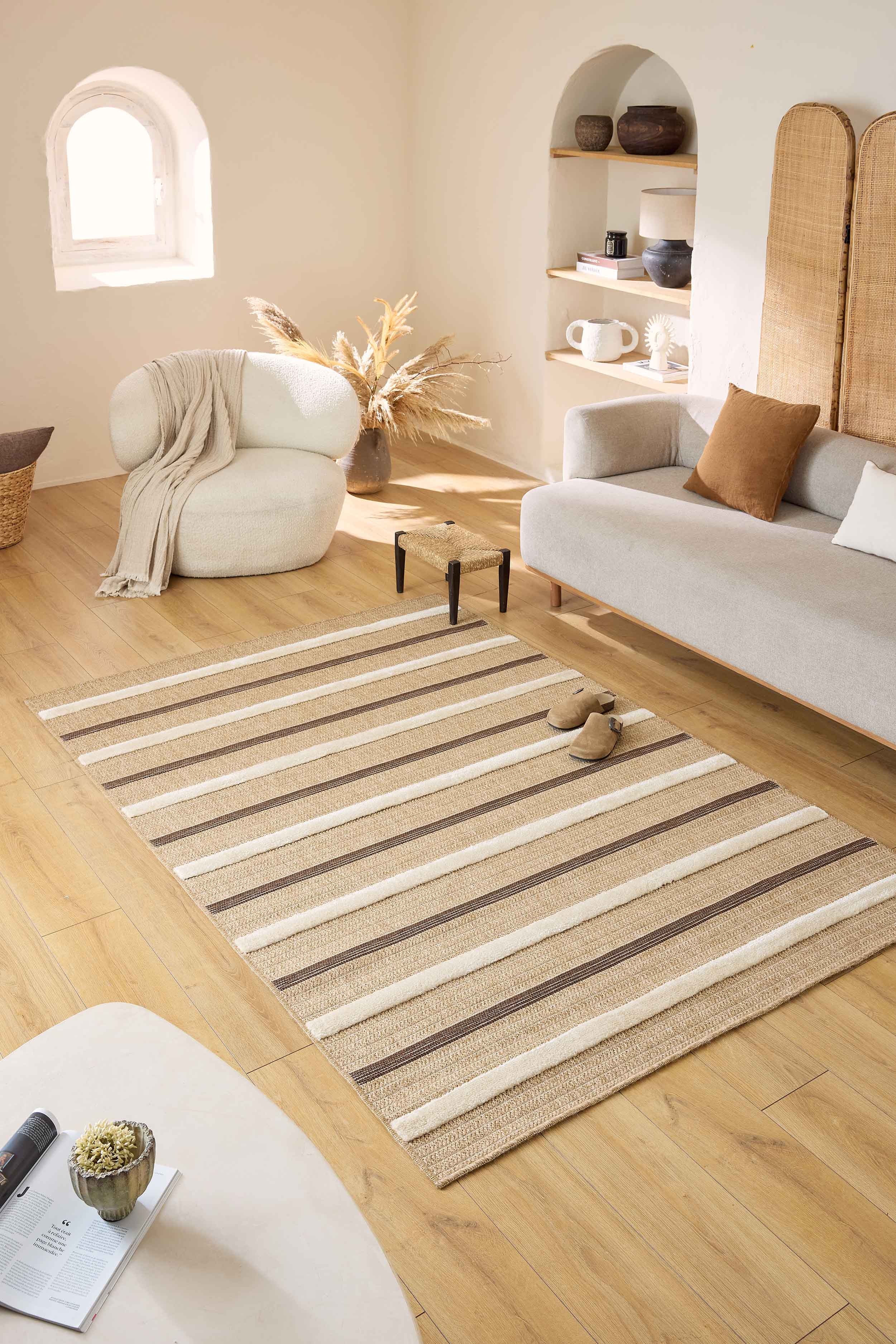 Tapis aspect jute - Palma - Motif de zèbre PALMA