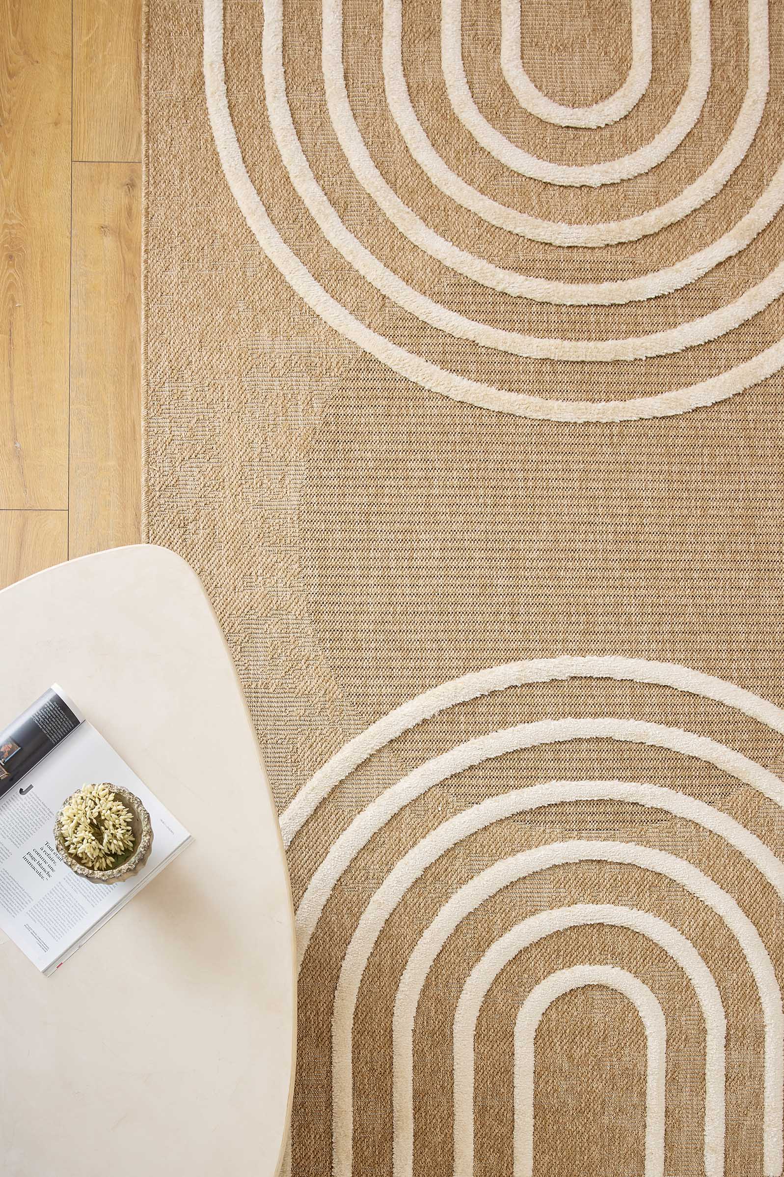 Tapis aspect jute - Palma - Motif en arc-de-cercle PALMA