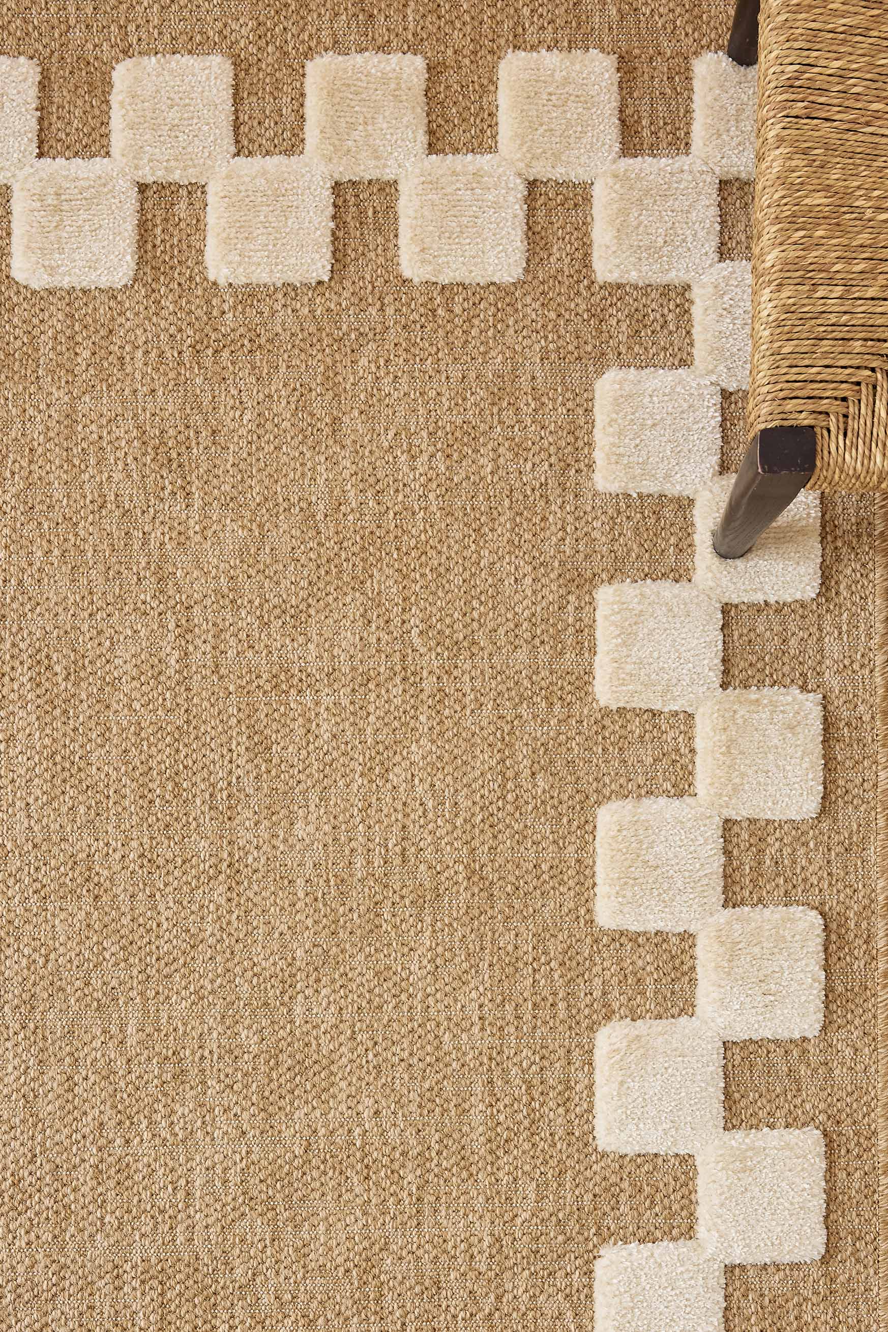 Tapis aspect jute - Palma - Motif bordure de damier (Copie) PALMA