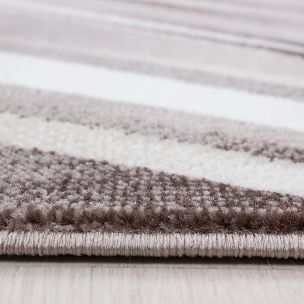 PARMA - Tapis à poils ras à motif graphique marron - PAR9210MAR PARMA