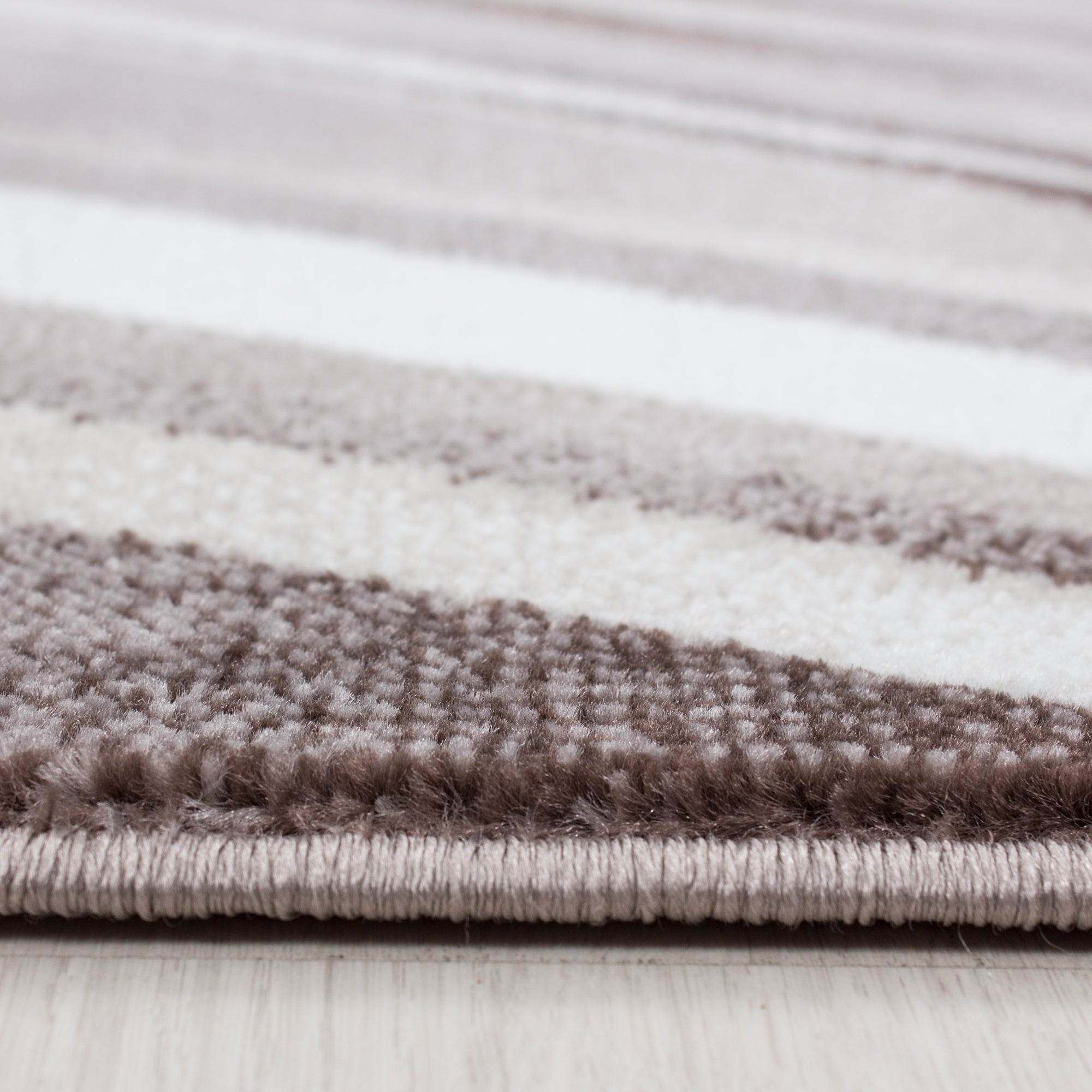 PARMA - Tapis à poils ras à motif graphique marron - PAR9210MAR PARMA