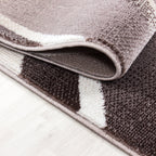 PARMA - Tapis à poils ras à motif graphique marron - PAR9210MAR PARMA