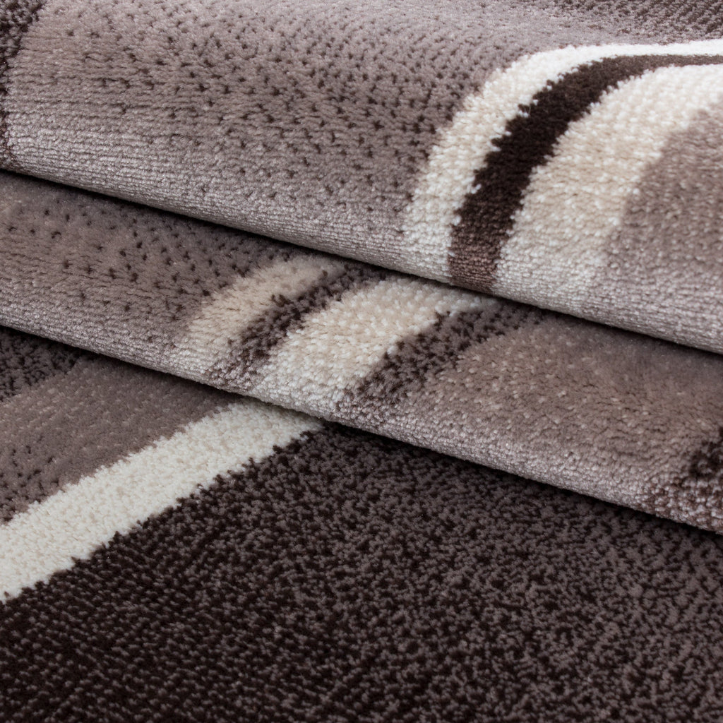 PARMA - Tapis à poils ras à motif graphique marron - PAR9210MAR PARMA