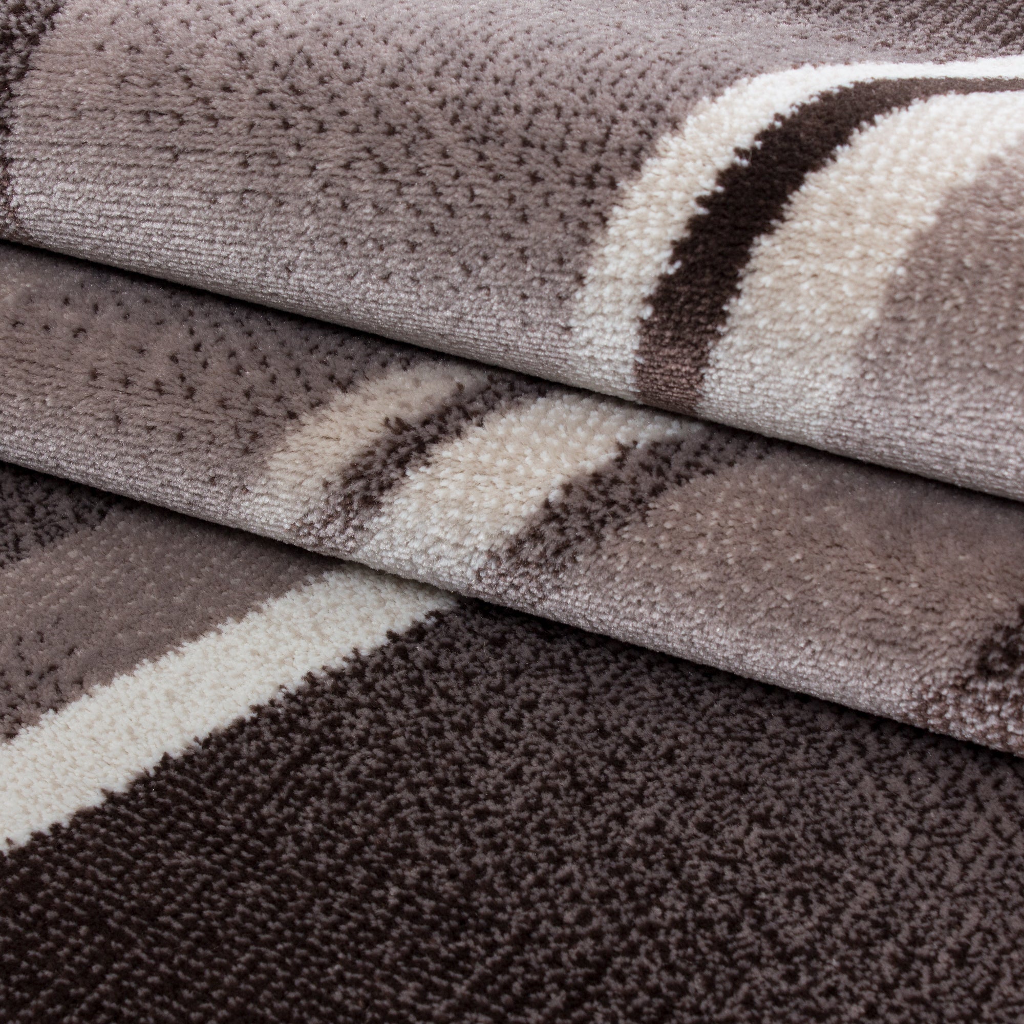 PARMA - Tapis à poils ras à motif graphique marron - PAR9210MAR PARMA