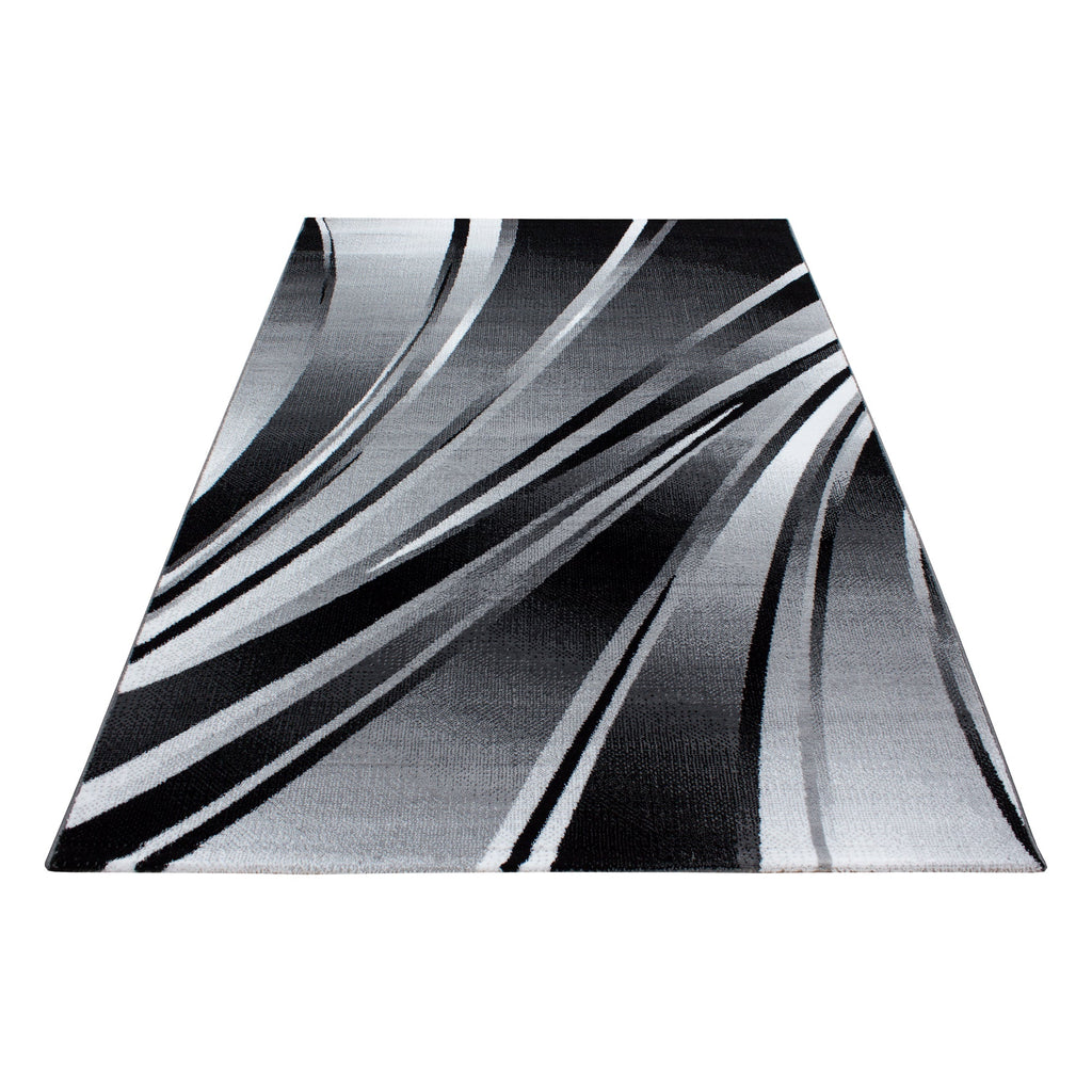 PARMA - Tapis à poils ras à motif graphique noir - PAR9210NOI PARMA
