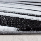 PARMA - Tapis à poils ras à motif graphique noir - PAR9210NOI PARMA