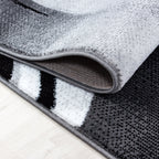 PARMA - Tapis à poils ras à motif graphique noir - PAR9210NOI PARMA