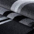 PARMA - Tapis à poils ras à motif graphique noir - PAR9210NOI PARMA