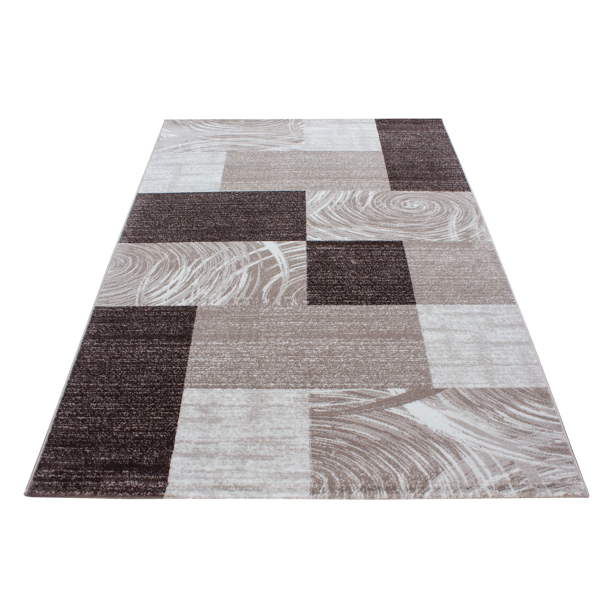 PARMA - Tapis à poils ras à motif géométrique marron - PAR9220MAR PARMA