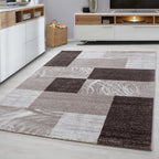 PARMA - Tapis à poils ras à motif géométrique marron - PAR9220MAR PARMA
