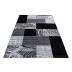 PARMA - Tapis à poils ras à motif géométrique noir - PAR9220NOI PARMA