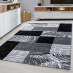 PARMA - Tapis à poils ras à motif géométrique noir - PAR9220NOI PARMA