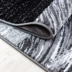 PARMA - Tapis à poils ras à motif géométrique noir - PAR9220NOI PARMA