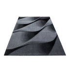 PARMA - Tapis à poils ras à motif vague noir - PAR9240NOI PARMA