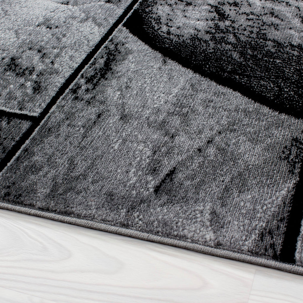 PARMA - Tapis à poils ras à motif noir - PAR9250NOI PARMA