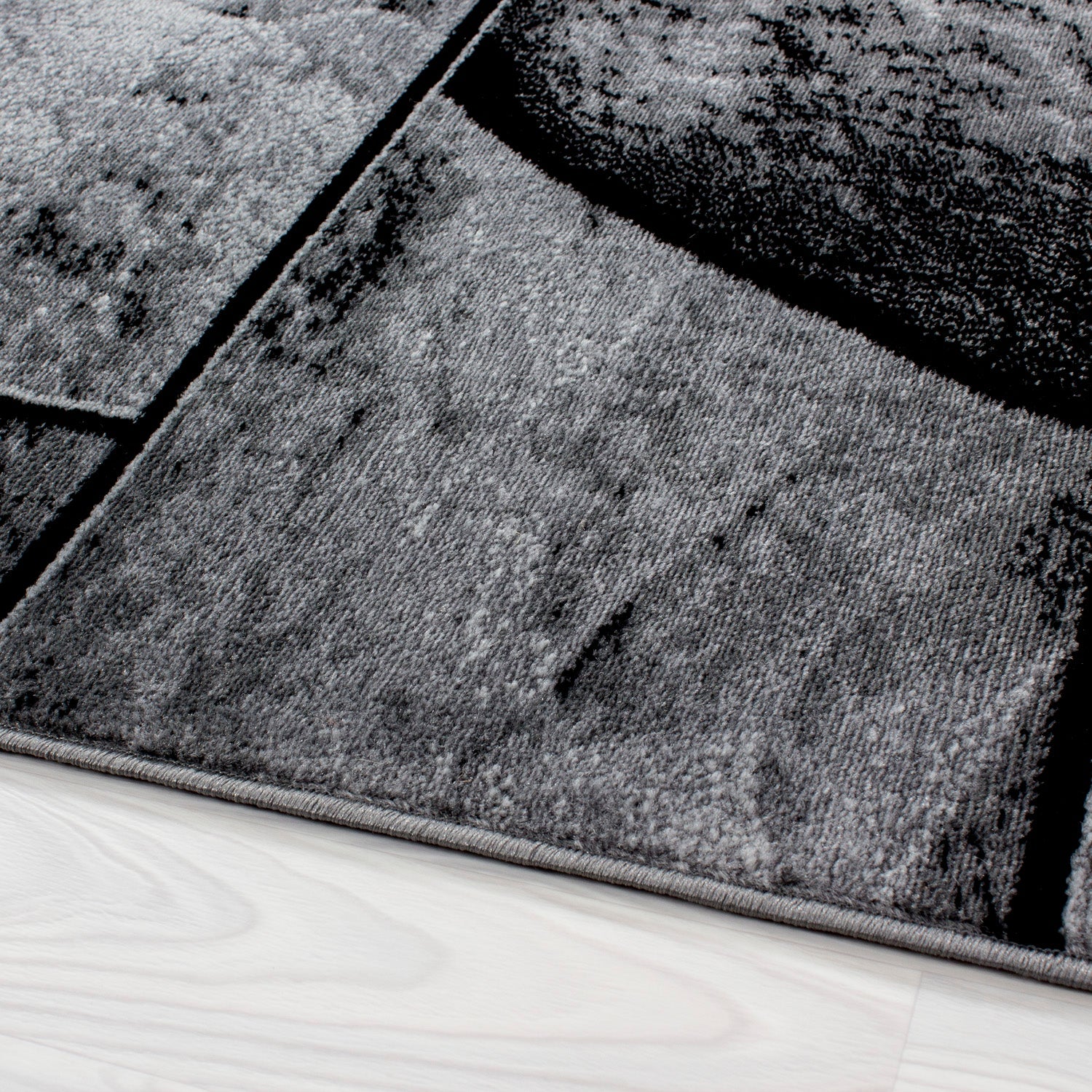 PARMA - Tapis à poils ras à motif noir - PAR9250NOI PARMA