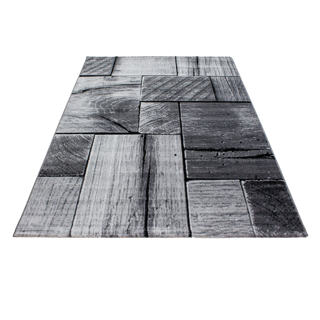 PARMA - Tapis à poils ras à motif moderne noir - PAR9260NOI PARMA