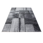 PARMA - Tapis à poils ras à motif moderne noir - PAR9260NOI PARMA