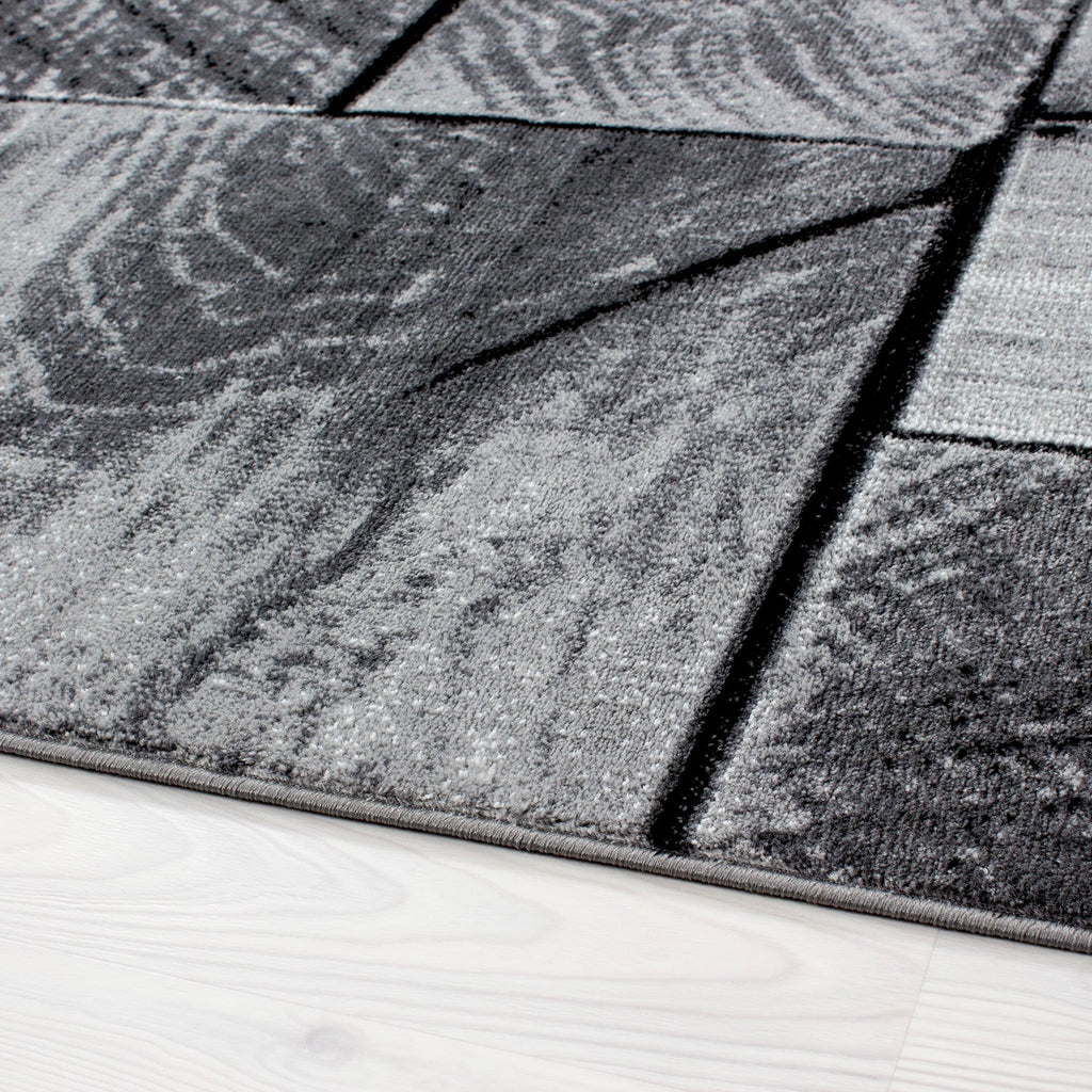 PARMA - Tapis à poils ras à motif moderne noir - PAR9260NOI PARMA