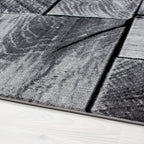 PARMA - Tapis à poils ras à motif moderne noir - PAR9260NOI PARMA