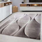 PARMA - Tapis à poils ras à motif artistique marron - PAR9310MAR PARMA