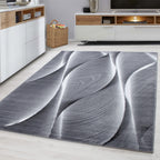 PARMA - Tapis à poils ras à motif artistique noir - PAR9310NOI PARMA