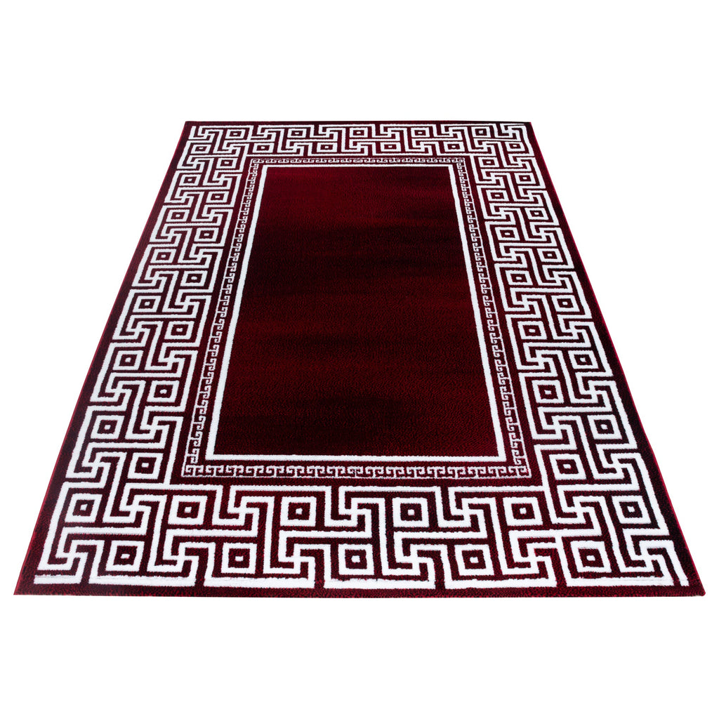 PARMA - Tapis à poils ras à motif rétro rouge - PAR9340ROU PARMA