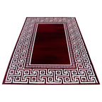 PARMA - Tapis à poils ras à motif rétro rouge - PAR9340ROU PARMA