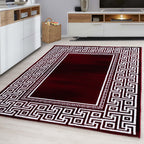 PARMA - Tapis à poils ras à motif rétro rouge - PAR9340ROU PARMA