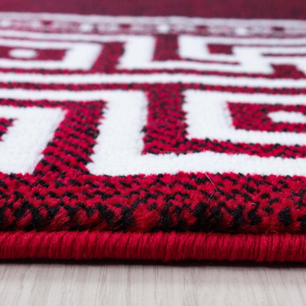 PARMA - Tapis à poils ras à motif rétro rouge - PAR9340ROU PARMA