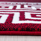 PARMA - Tapis à poils ras à motif rétro rouge - PAR9340ROU PARMA