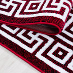 PARMA - Tapis à poils ras à motif rétro rouge - PAR9340ROU PARMA
