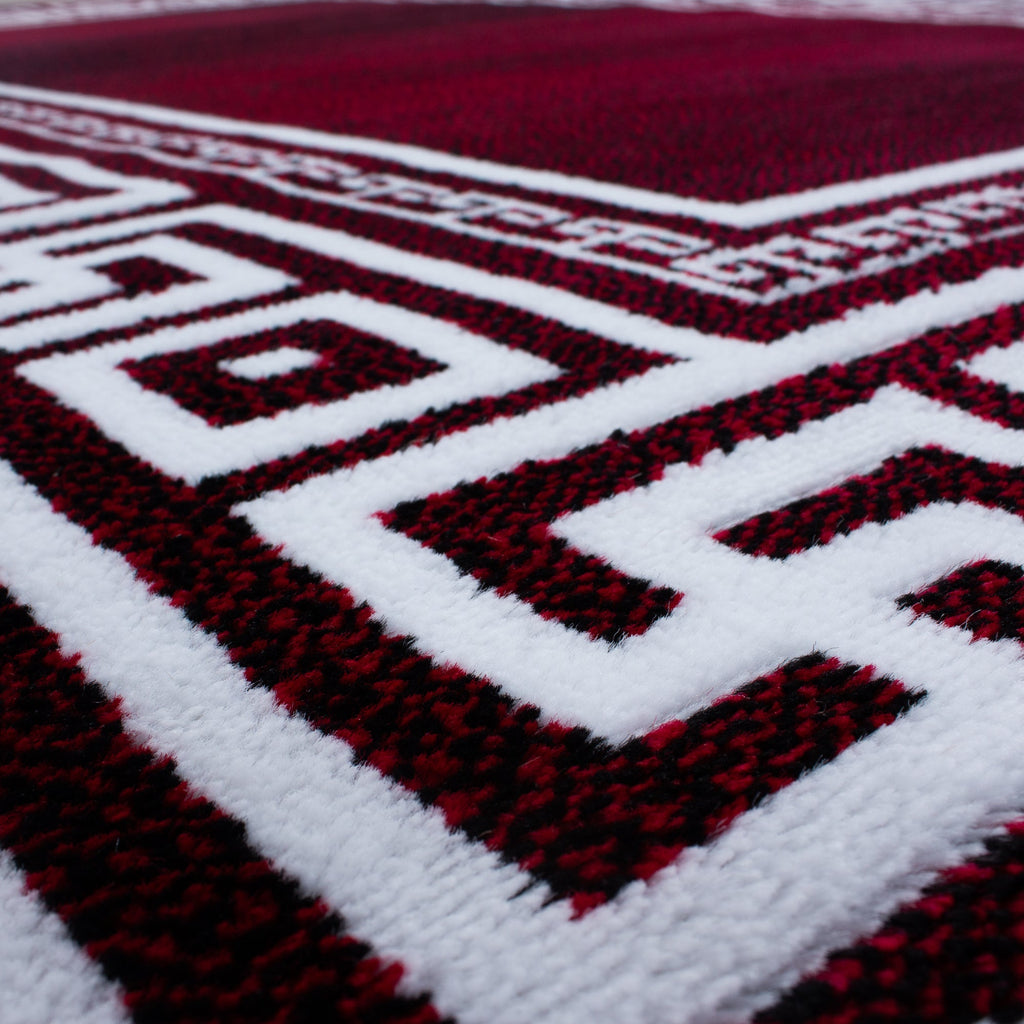 PARMA - Tapis à poils ras à motif rétro rouge - PAR9340ROU PARMA