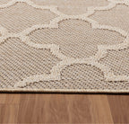 PATARA - Tapis intérieur/extérieur motif baroque beige - PAT4951BEI PATARA