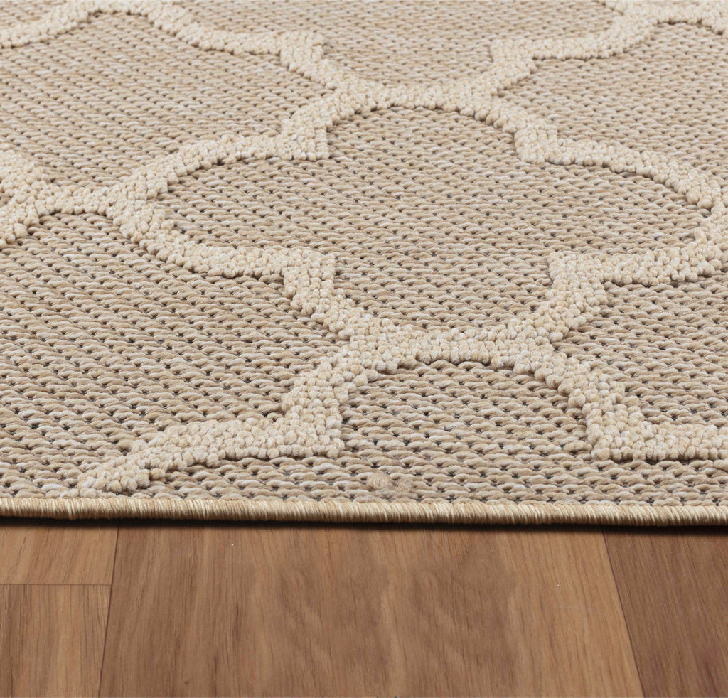 PATARA - Tapis intérieur/extérieur motif baroque beige - PAT4951BEI PATARA