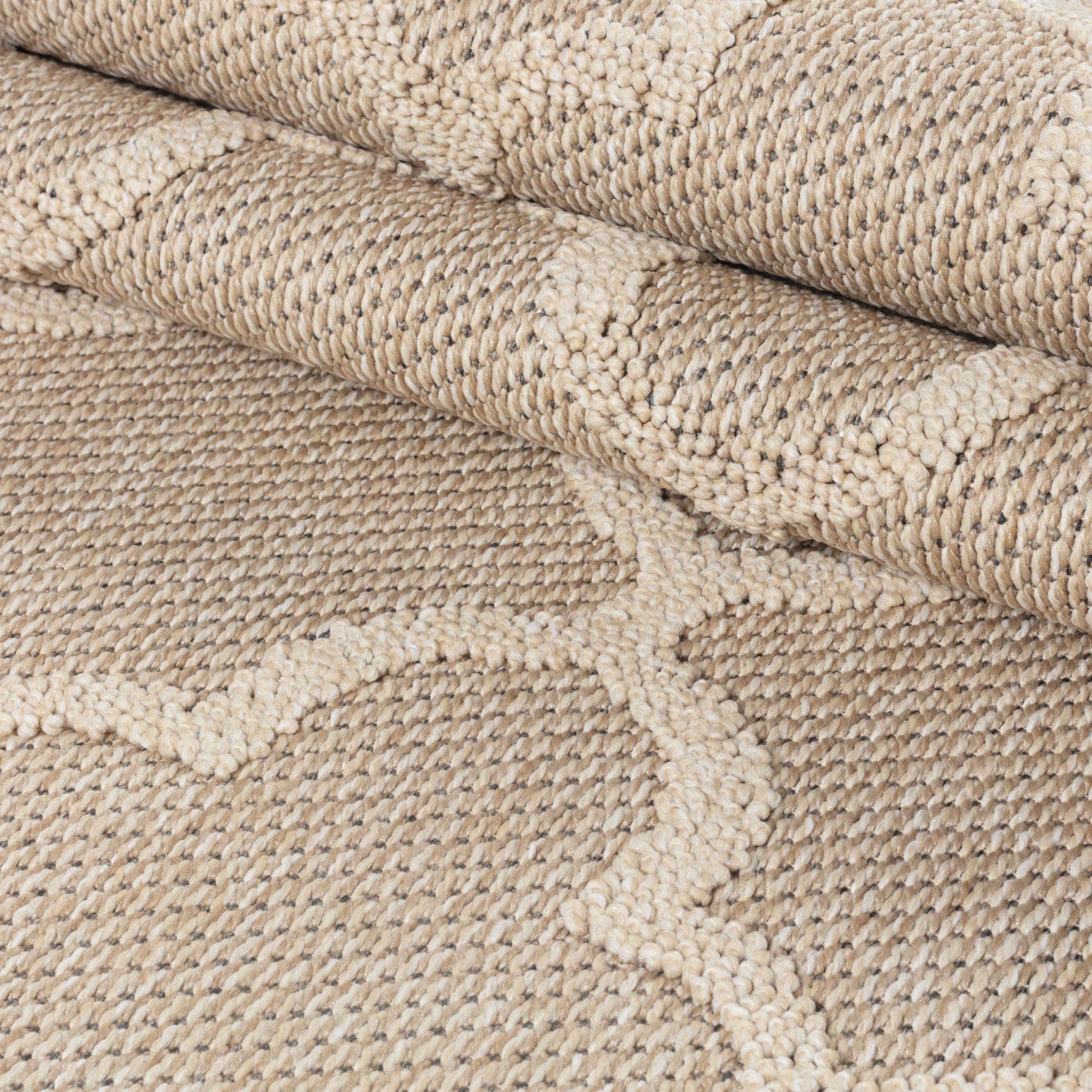 PATARA - Tapis intérieur/extérieur motif baroque beige - PAT4951BEI PATARA