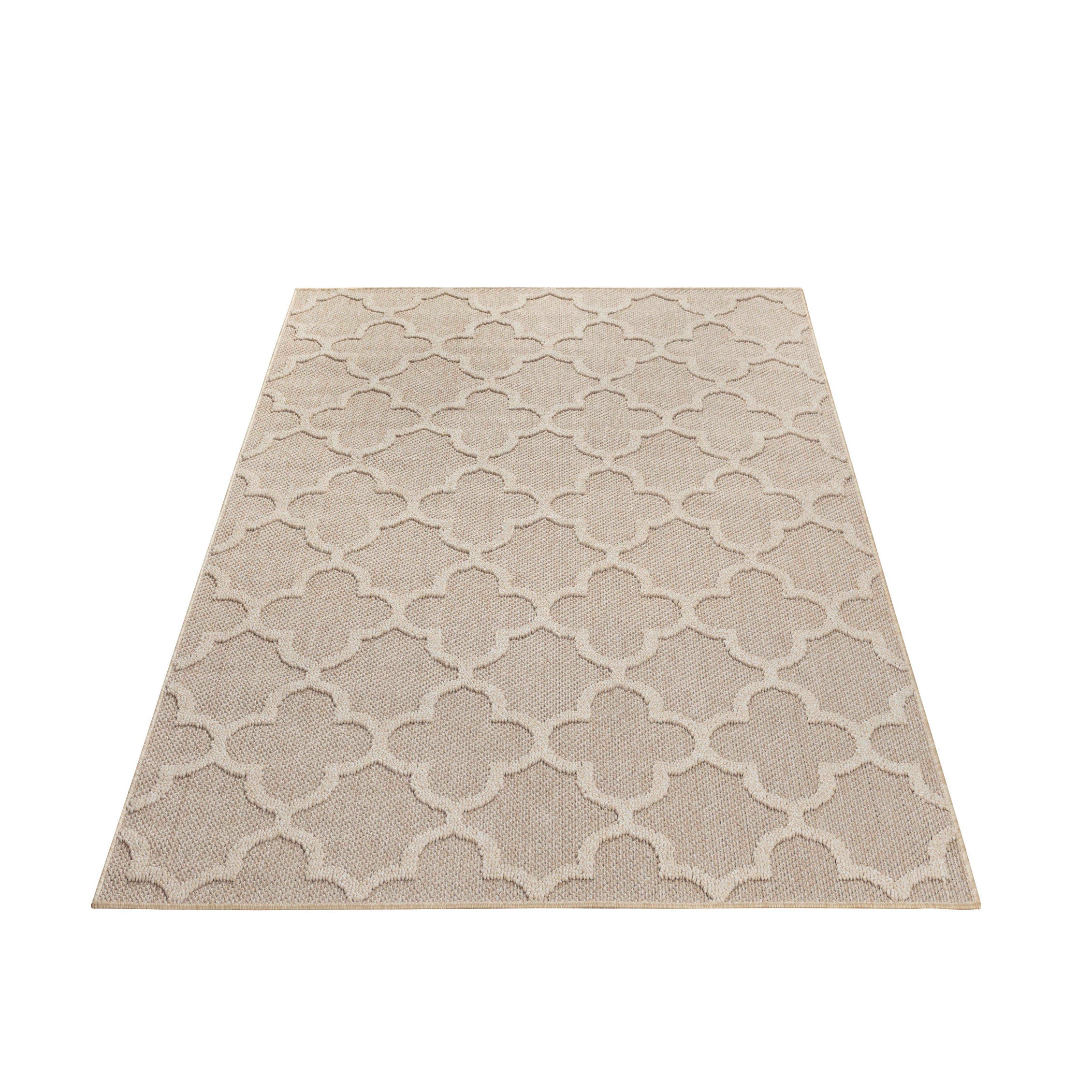 PATARA - Tapis intérieur/extérieur motif baroque beige - PAT4951BEI PATARA