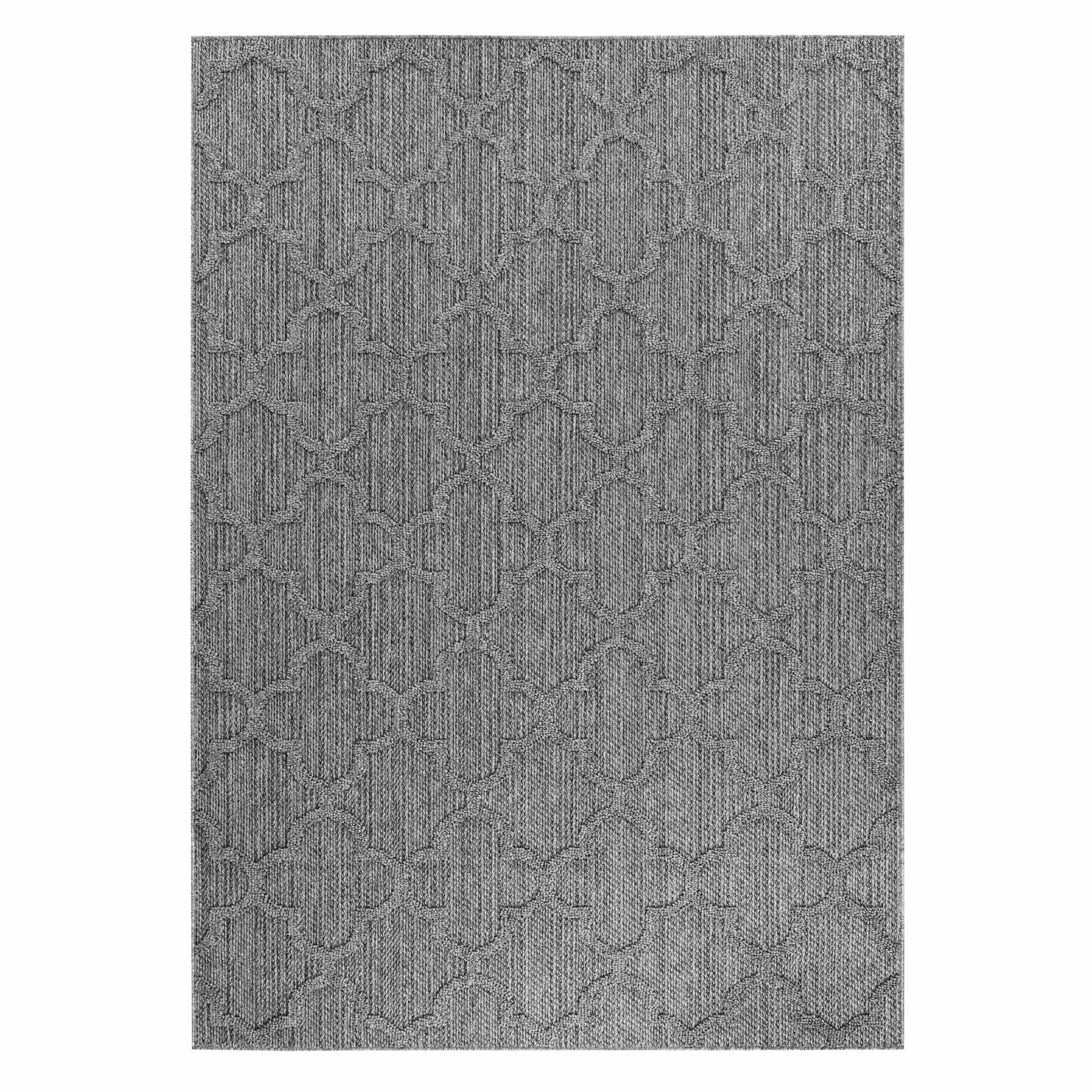 PATARA - Tapis intérieur/extérieur motif baroque gris - PAT4951GRI PATARA