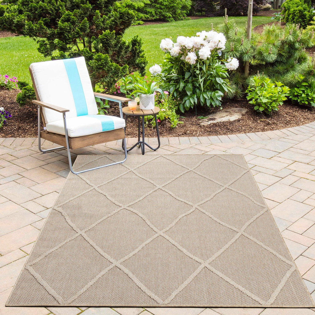 PATARA - Tapis intérieur/extérieur motif berbère beige - PAT4952BEI PATARA